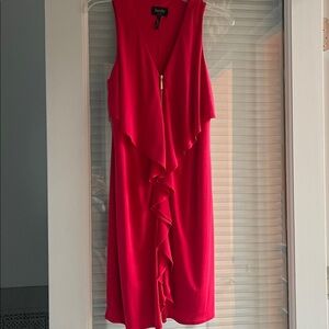 Laundry by Shelli Segal Front Zip Dress with Ruffle overlay